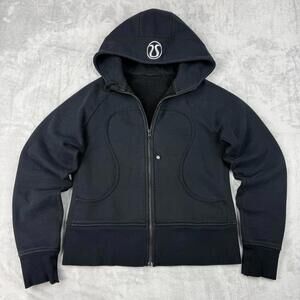 Y2K Lululemon Scuba Hoodie Black Full Zip Jacket Size 8 Womens Old Version Relax